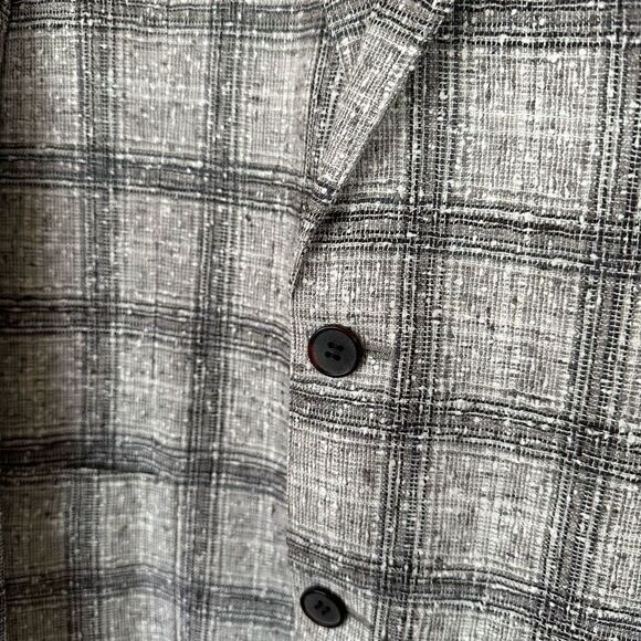 Suitsupply Men’s Textured Linen Blend Havana FL Cream Grey Black Check Windowpan - Picture 10 of 16